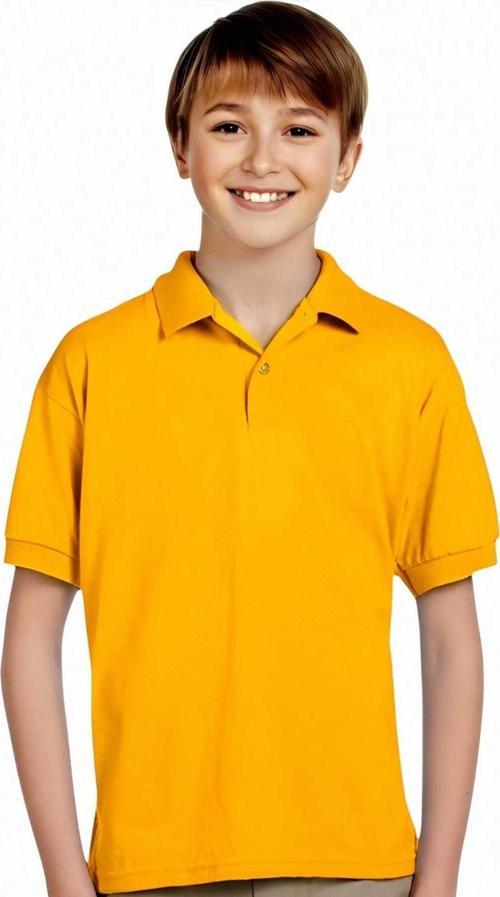Erkek Çocuk %100 Pamuklu Polo Yaka T-Shirt Günlük Ve Okul Uniforma Okul T-Shirt Sarı 11-12 Yaş