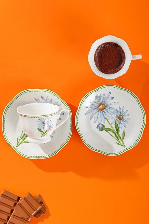 De Flore 2 Kişilik 4 Parça Porselen Kahve Takımı