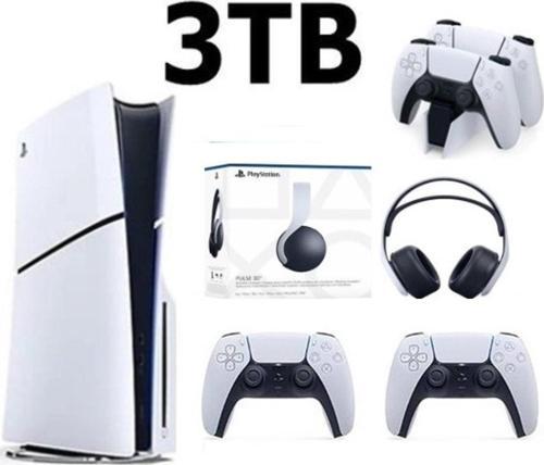 Playstation 5 Slim Cd Edition 3TB +2.Dualsense Kol +3D Plus Kulaklık+ Şarj İstasyonu