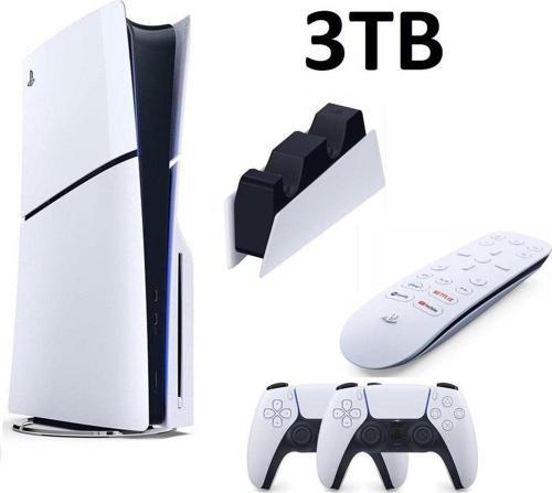 Playstation 5 Slim Cd Edition 3TB+2.Dualsense Kol +Media Kumanda + Sarj istasyonu