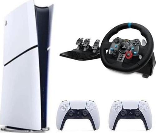 Playstation 5 Slim Dijital Edition+ 2. Dualsense + G29 Driving Force Yarış Direksiyonu