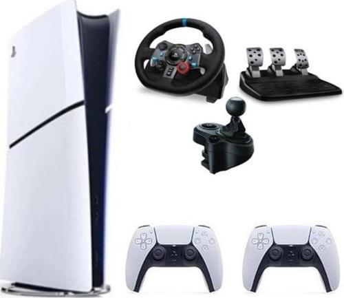 Playstation 5 Slim Dijital Edition+ 2. Dualsense + G29 Driving Force Yarış Direksiyonu + Shifter