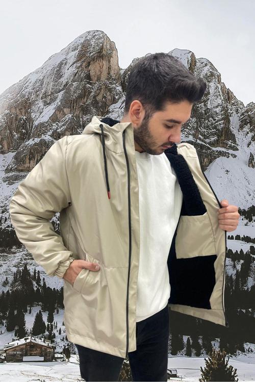 Spor Erkek Kürklü Su Ve Rüzgar Geçirmez Kapüşonlu Mont & Kaban & Parka