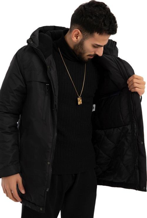 Spor Erkek Polarlı Su Ve Rüzgar Geçirmez Kapüşonlu Mont & Kaban & Parka