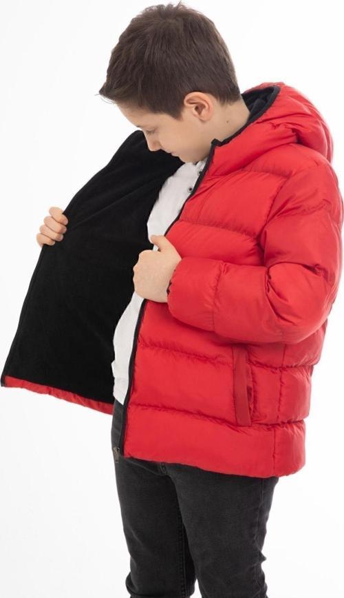 Spor Erkek Spor Çocuk Polarlı Kapüşonlu Su Geçirmez Rüzgara Dayanıklı Cepli Mont