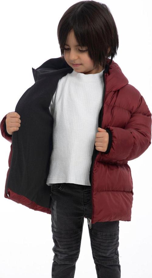 Spor Erkek Spor Çocuk Polarlı Kapüşonlu Su Geçirmez Rüzgara Dayanıklı Mont - Kaban