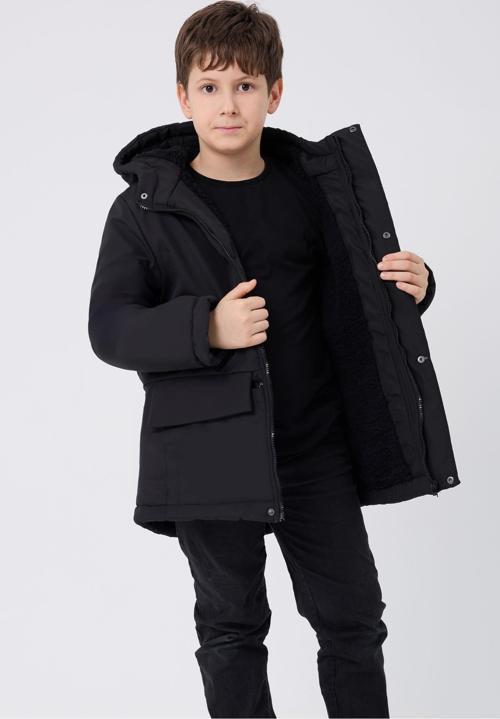 Spor Erkek Spor Çocuk Kürklü Su Ve Rüzgar Geçirmez Kapüşonlu 3 Cep Mont & Kaban & Parka