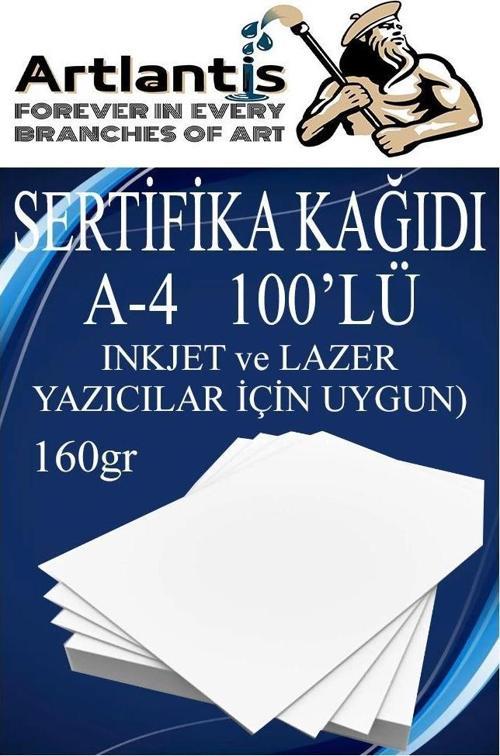 A4 Sertifika Kağıdı Kalın 100 Adet Gramajlı Fotokopi Kağıdı 160 gr Tüm Yazıcılara Uyumlu 21x29.7 cm Kalın Baskı Kağıdı
