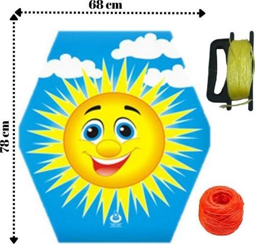 Uçurtma Çıtalı Güneş Modeli Yedek İpli 1 Adet Artlantis Çıtalı Uçurtma 1 Adet