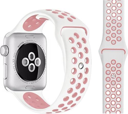 Watch Beyaz-Pembe Nike Kordon 42-44 Mm Esnek Silikon Delikli Şık Tasarım