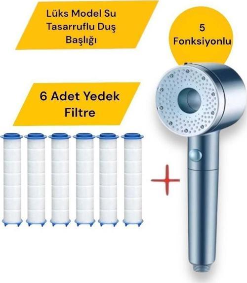 6 adet Kireç Önleyici Özellikli Yüksek Basınçlı Su Tararruflu Duş Başlığı