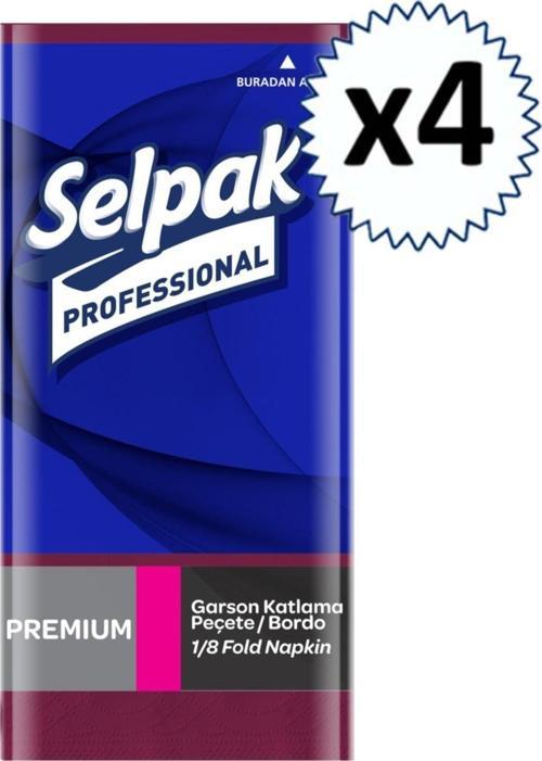 Garson Katlama Peçete 40X40 Cm Bordo 50'Li 4 Paket