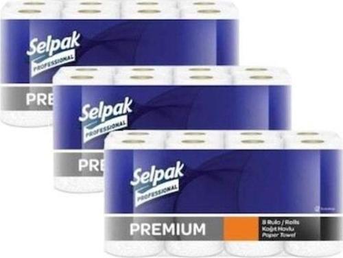 Premium Rulo Kağıt Havlu 8'Li 3 Paket
