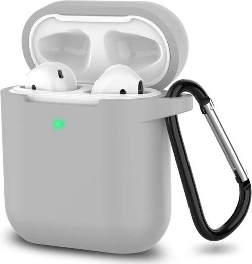Airpods  1. Ve 2. Nesil Uyumlu Silikon Koruma Kılıf Kancalı