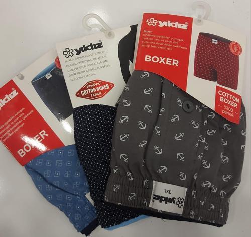 43 ERKEK HAVLU BEL DESENLİ BOXER 3 ADET