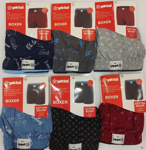 43 ERKEK HAVLU BEL DESENLİ BOXER 6 ADET