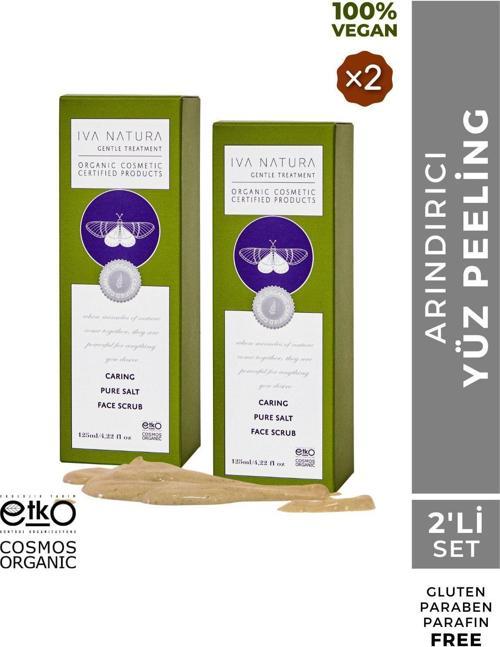 2'Li Organik Arındırıcı Yüz Peeling Face Scrub Mineral Tuz Içerikli125Ml