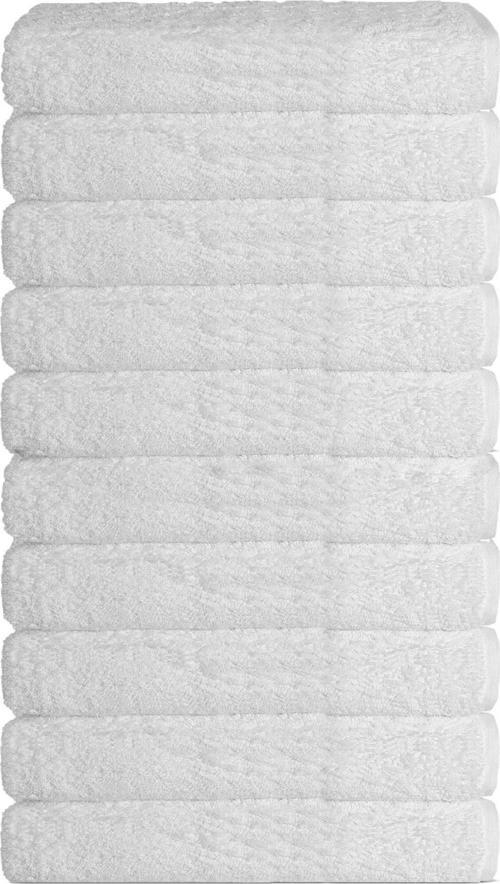 10 lu El Yüz Otel Havlusu 50x90 Cm Beyaz 16/1 Aksoft 225 Gr