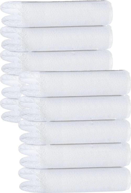 10 lu Otel Banyo Havlusu %100 Pamuklu 70X150 Cm Beyaz 20/2 Ring 600 Gr