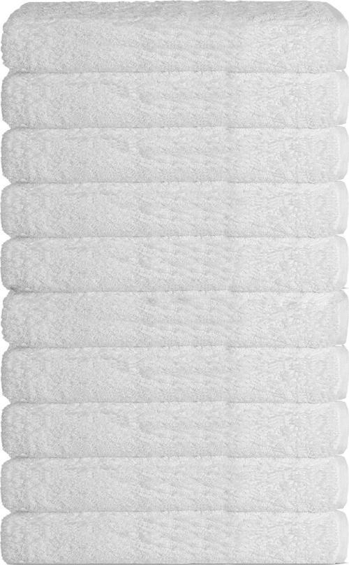 10 lu Otel Banyo Havlusu %100 Pamuklu 90X150 Cm Beyaz 16/1 Aksoft 610 Gr