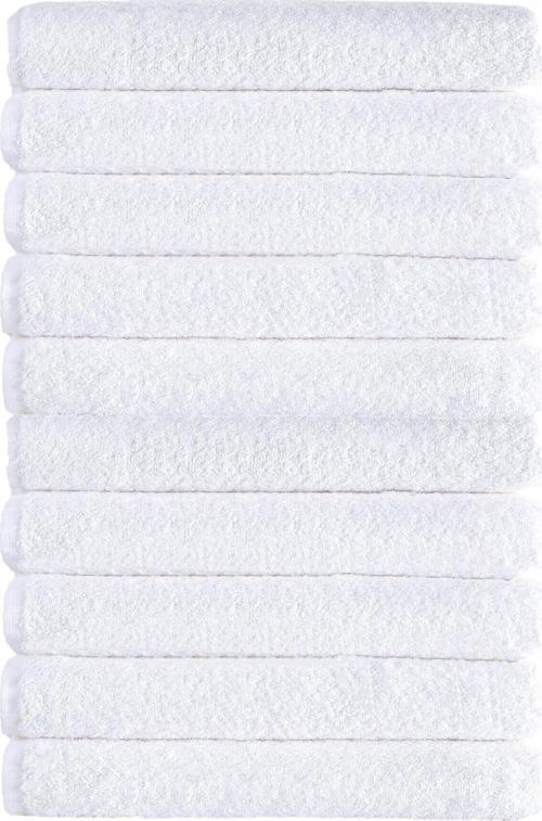 10 lu Otel Banyo Havlusu Pamuklu 70X145 Cm Beyaz 16/1 Avs 440 Gr