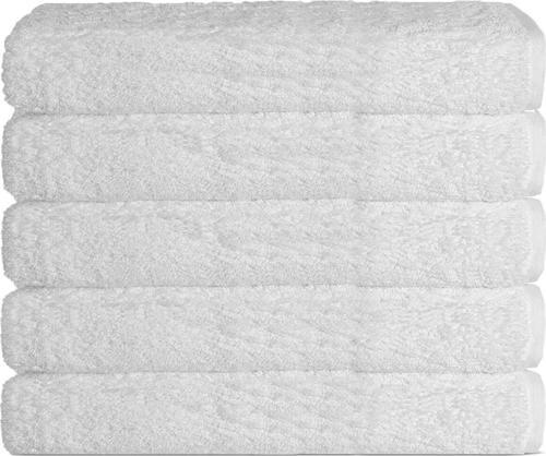 5 li Otel Banyo Havlusu %100 Pamuklu 70X150 Cm Beyaz 16/1 Aksoft 480 Gr