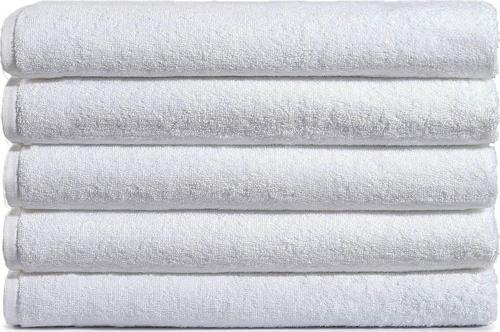 5 li Otel Banyo Havlusu %100 Pamuklu 90X150 Cm Beyaz 20/2 Ring 650 Gr