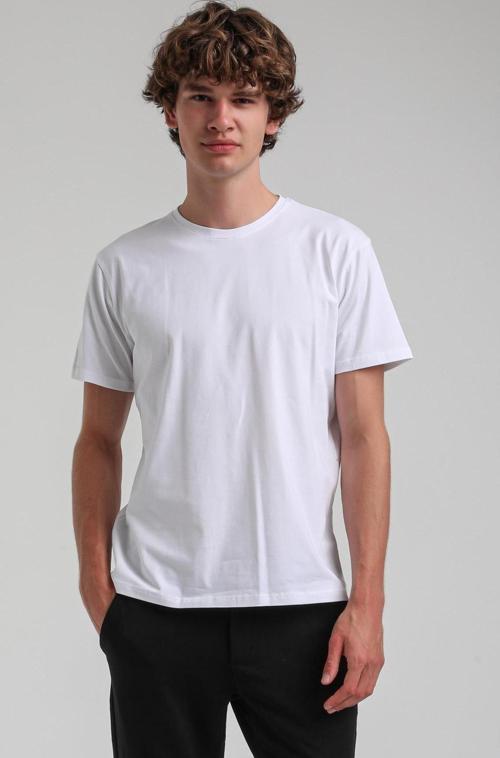 Beyaz Slim Fit Basic Pamuklu Tişört 25SSM20341