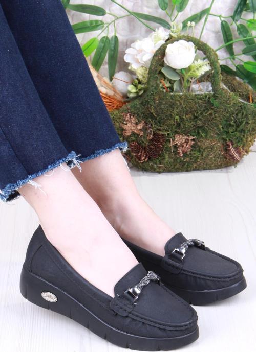 35516 Star Rahat Yumuşak Toka Detaylı Kadın Babet