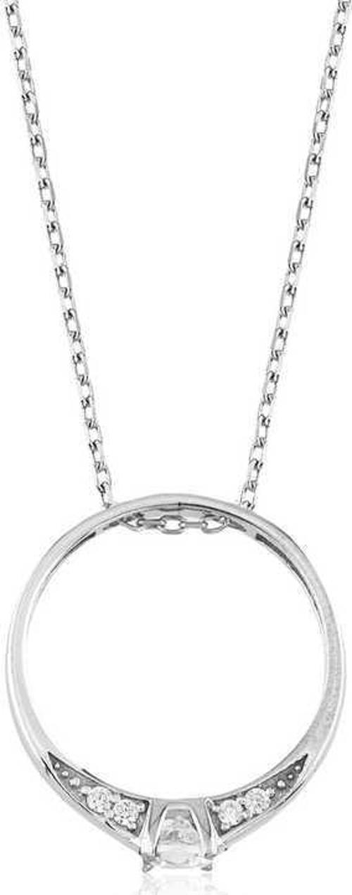 Gümüş Tek Taş Yüzük Bayan Kolye SL1927