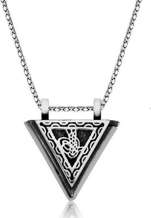 Gümüş Tuğralı Muskalık Kolye SL1609