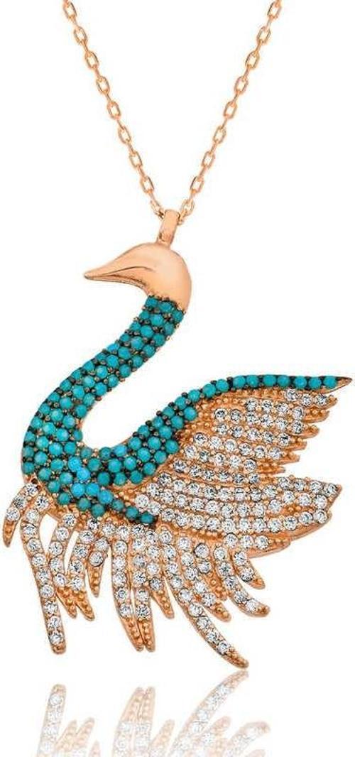 Gümüş Kuğu Bayan Kolye SL1974