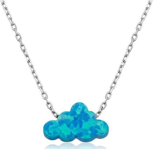 ​Gümüş Mavi Opal Taş Bulut Bayan Kolye SL2987