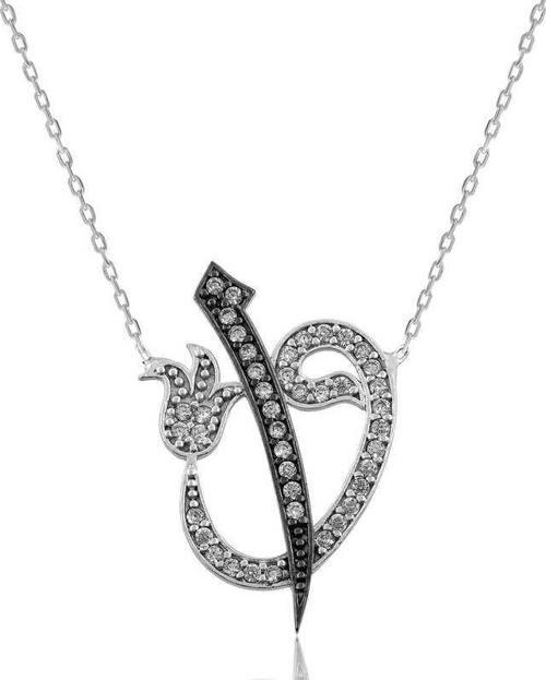 Gümüş Elif Vav Bayan Kolye SL5627