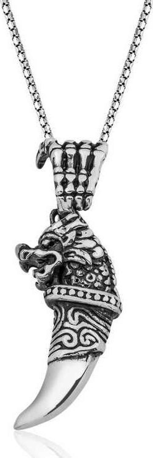 Gümüş Ejderha Dişi Erkek Kolye SL1619