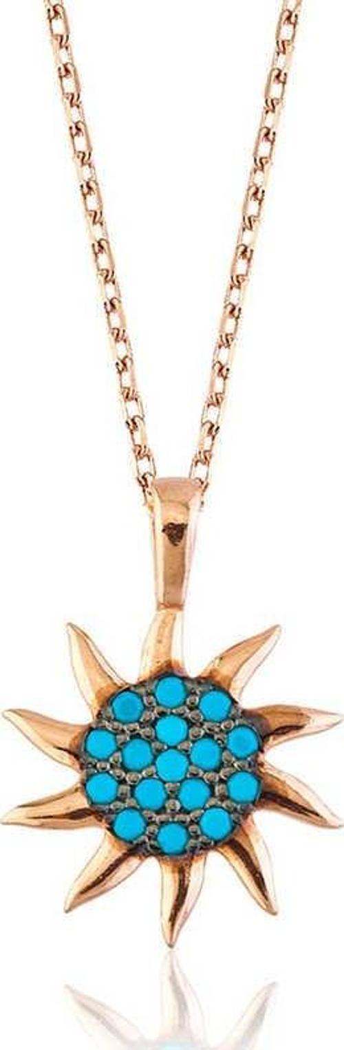 Gümüş Güneş Bayan Kolye SL1904