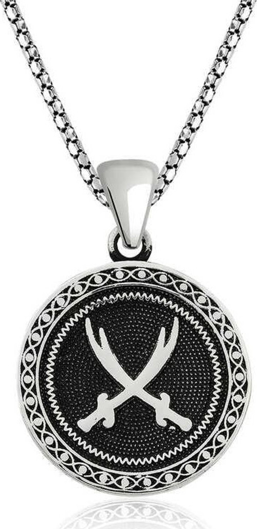 Gümüş Zülfikar Desenli Kolye SL5996