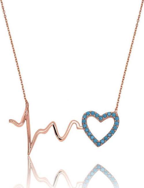 Gümüş Kalp Ritmi Bayan Kolye  SL1930