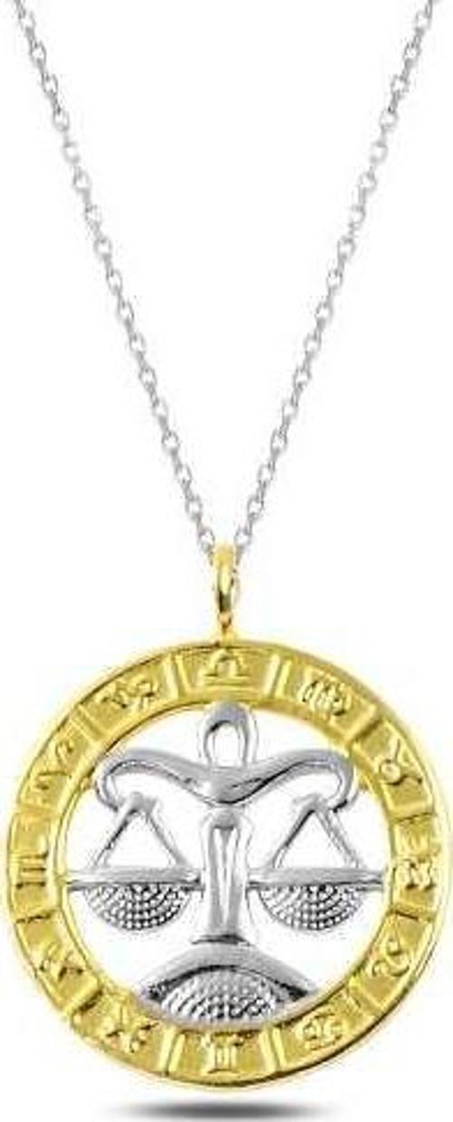 ​Gümüş Gold Terazi Burcu Kolye SL3675