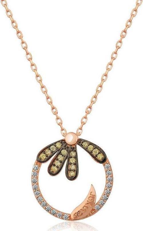 Gümüş Papatya "Seviyor" Kolye SL3436