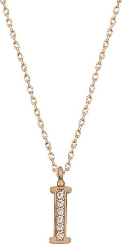 Gümüş Rose İ Harfi Kadın Kolye SL4862