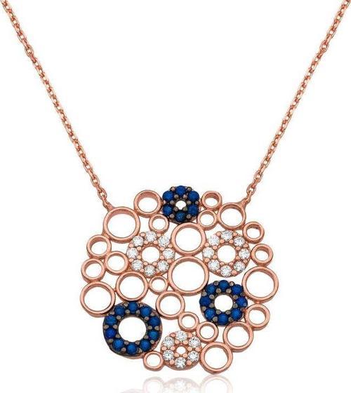 Gümüş Mozaik Yuvarlak Bayan Kolye SL1290