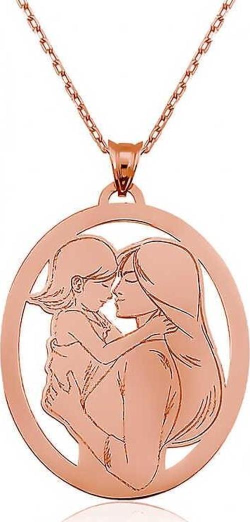 ​Gümüş Rose Anne Kız Kolye SL4044
