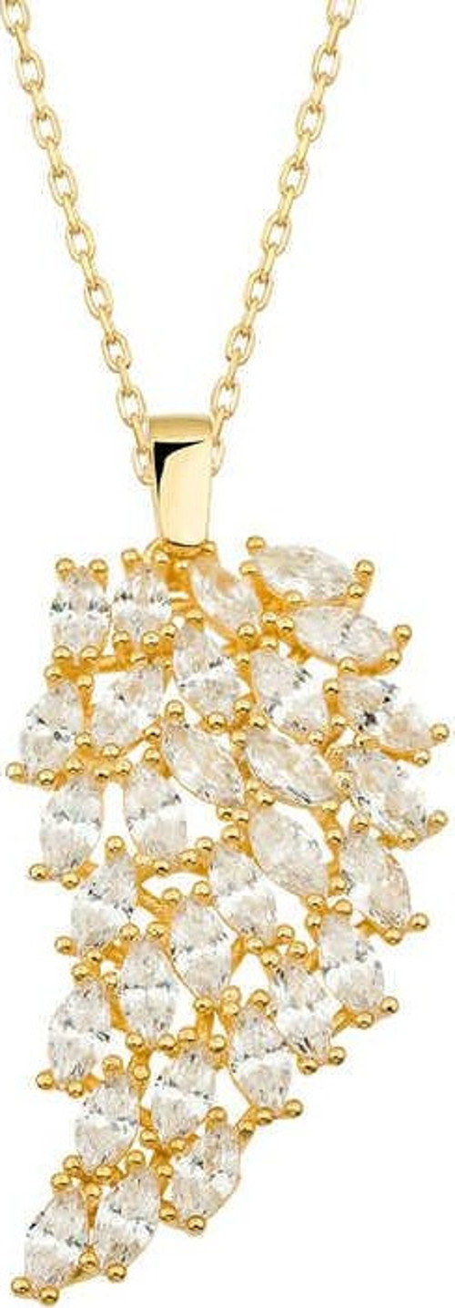Gümüş Gold Melek Kanadı Bayan Kolye SL4389