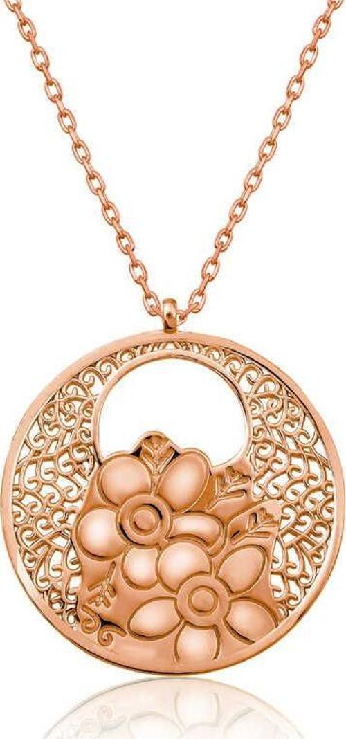 Gümüş Rose Yaşam Çiçeği Kolye SL4475