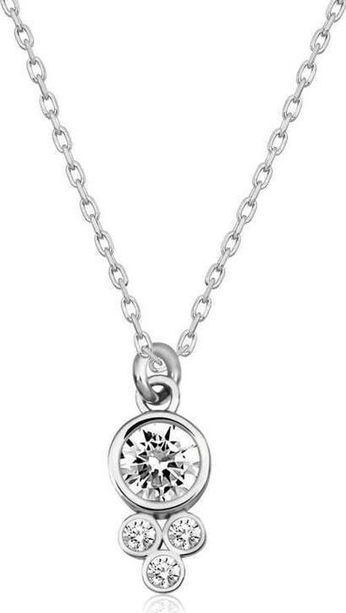 Gümüş Çiğ Damlası Yuvarlak Tektaş Bayan Kolye SL4278