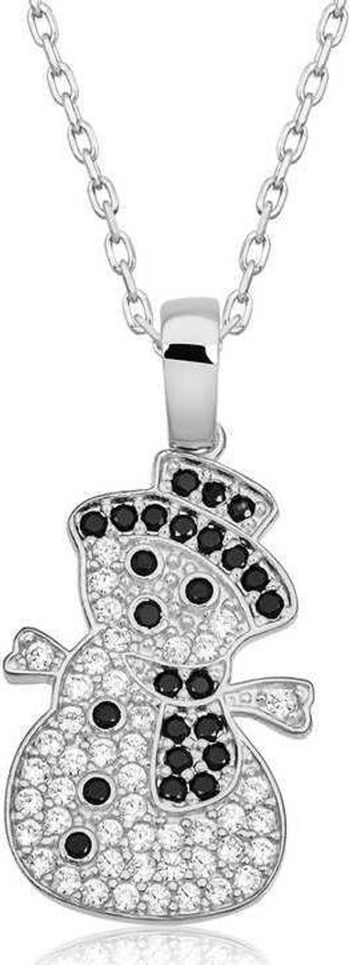 Gümüş Kardan Adam Kadın Kolye SL1322