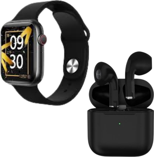 Pro 5 Siyah Bluetooth Kulaklık M26 Plus Smart Watch 6 Siyah Akıllı Saat
