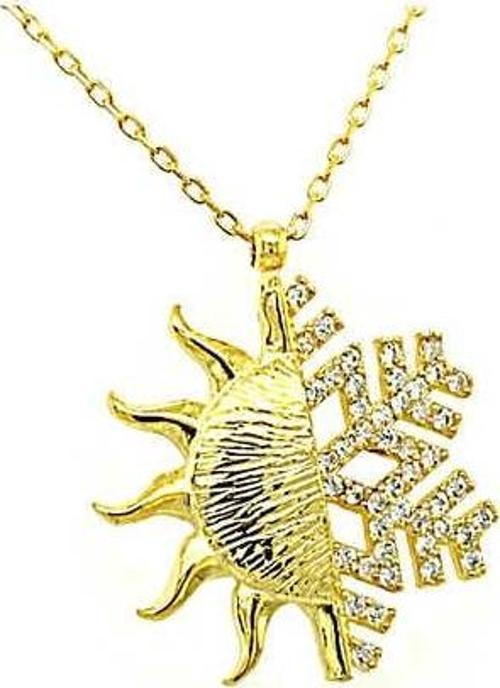 Gümüş Gold Güneş Kartanesi Bayan Kolye SL4330