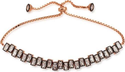 Gümüş Rose Baget Taşlı Asansör Bileklik SL1553